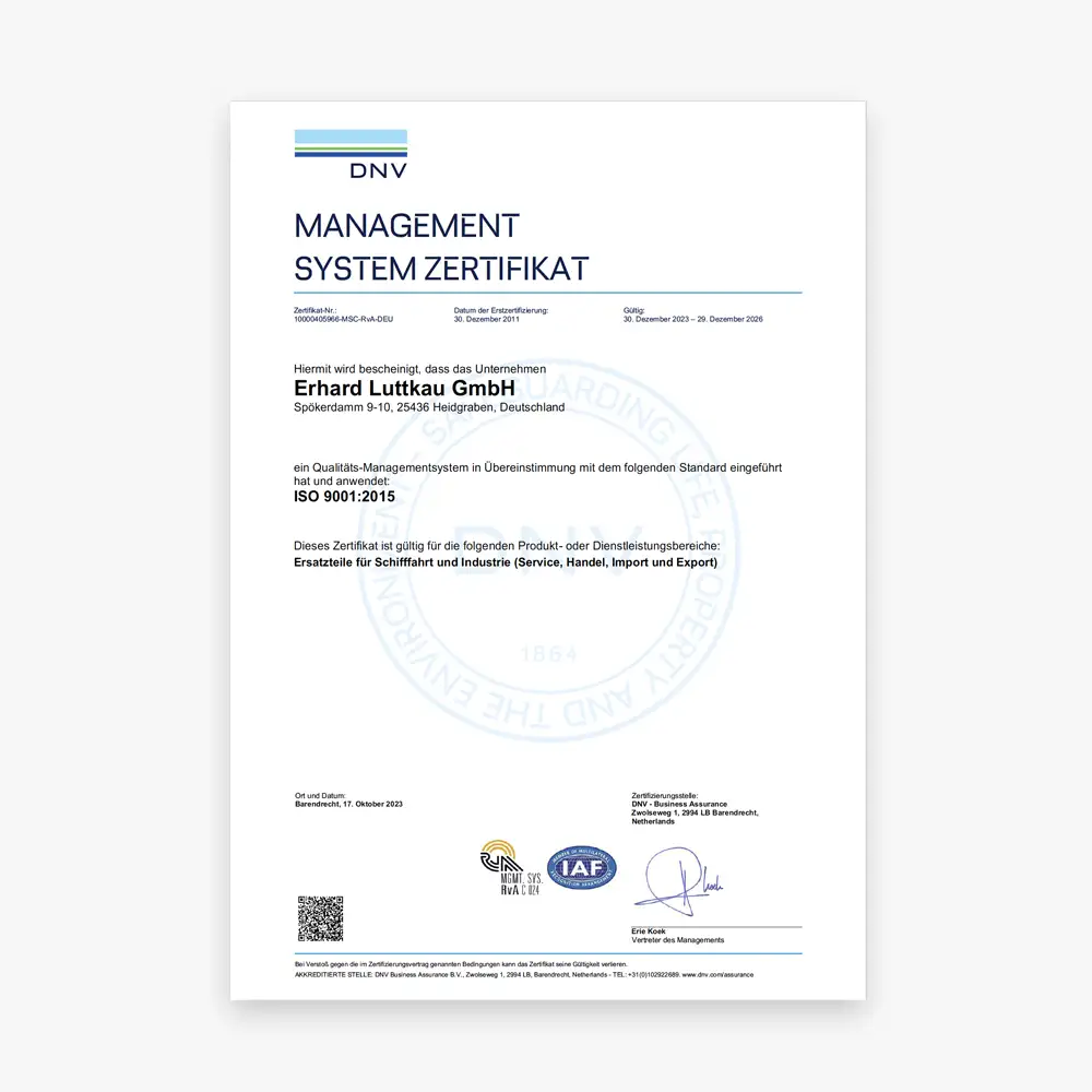 MANAGEMENT SYSTEM ZERTIFIKAT ISO 9001:2015
